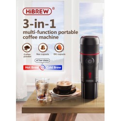 آلة القهوة المحمولة من HiBREW (متوافقة مع جميع انواع الكبسولات) 